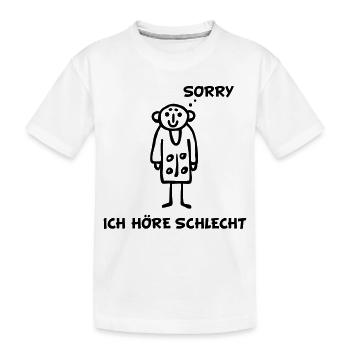 Strichmännchen hört schlecht - Kinder Premium Bio T-Shirt - Weiß - Vorne