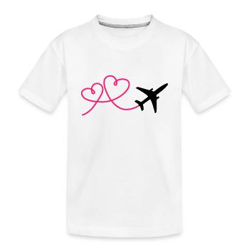 Avion avion avec coeur - T-shirt bio Premium Enfant - blanc - Devant