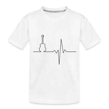 Battement de coeur guitare guitariste EKG music band pulse - T-shirt bio Premium Enfant - blanc - Devant