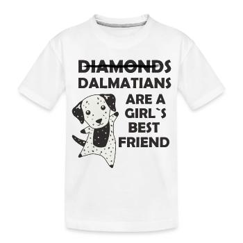 Dalmatians Girls best friend Diamonds Dalmatian - Kinder Premium Bio T-Shirt - Weiß - Vorne