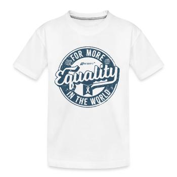 L’égalité comme label de denim rétro cool - T-shirt bio Premium Enfant - blanc - Devant