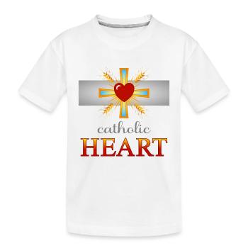 Catholic Heart - Kids' Premium Organic T-Shirt - white - Front