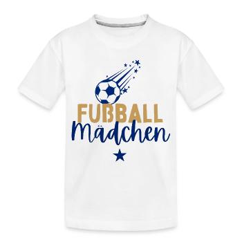 Fußball Coole Mädchen spielen Fußball Fußballerin - Kinder Premium Bio T-Shirt - Weiß - Vorne