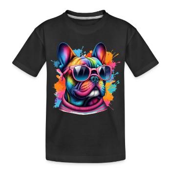 Art coloré de bouledogue Français - T-shirt bio Premium Enfant - noir - Devant