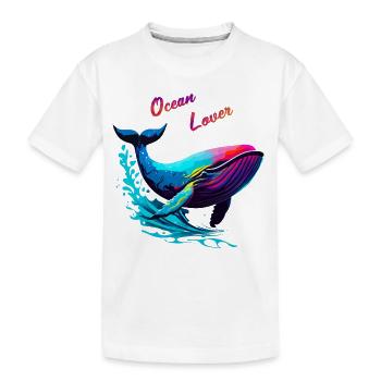 Ocean Lover. Baleine - T-shirt bio Premium Enfant - blanc - Devant