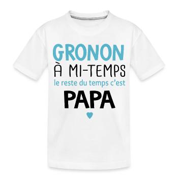 Grognon à mi temps cadeau bébé enfant - T-shirt bio Premium Enfant - blanc - Devant