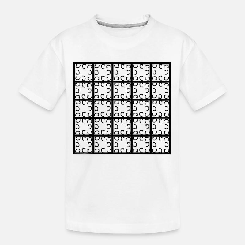 Quadratisches Dekor - Kinder Premium Bio T-Shirt - Weiß