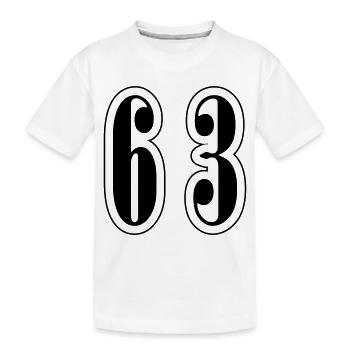 63 Zahl Symbol - Kinder Premium Bio T-Shirt - Weiß - Vorne