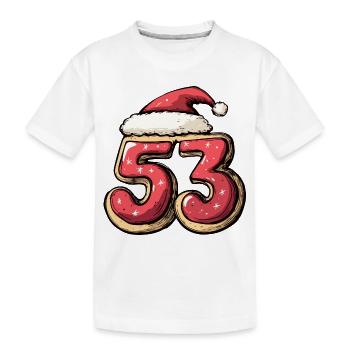 53 Number Christmas Cookie - Kids' Premium Organic T-Shirt - white - Front