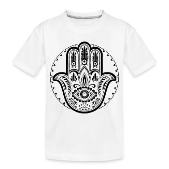 Hamsa - Hand der Fatima - Schutz und Segen - Kinder Premium Bio T-Shirt - Weiß - Vorne