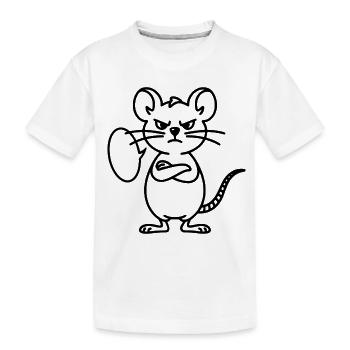 Mouse with speech bubble to personalize - Kids' Premium Organic T-Shirt - white - Front