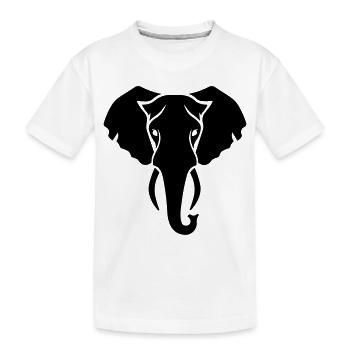 Elefant - Kinder Premium Bio T-Shirt - Weiß - Vorne