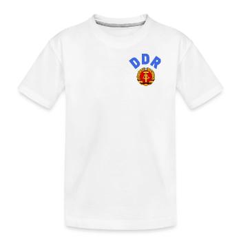 DDR 1974 WM Nationalmannschaft Retroshirt - Kinder Premium Bio T-Shirt - Weiß - Vorne