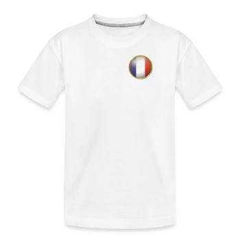 Frankreich Emblem - Kinder Premium Bio T-Shirt - Weiß - Vorne