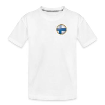 Finnland Emblem - Kinder Premium Bio T-Shirt - Weiß - Vorne