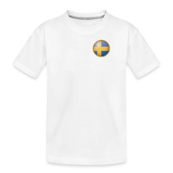 Schweden Emblem - Kinder Premium Bio T-Shirt - Weiß - Vorne
