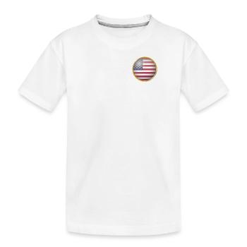 USA Emblem - Kinder Premium Bio T-Shirt - Weiß - Vorne