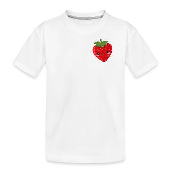 Erdbeere Niedlich - Kinder Premium Bio T-Shirt - Weiß - Vorne