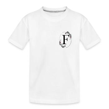 Buchstabe F - Kinder Premium Bio T-Shirt - Weiß - Vorne