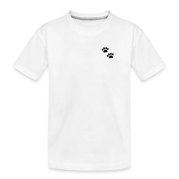 Paw print - Kids' Premium Organic T-Shirt - white - Front