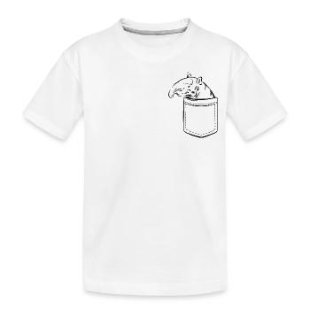 My tapir in my pocket - chest pocket - Kids' Premium Organic T-Shirt - white - Front