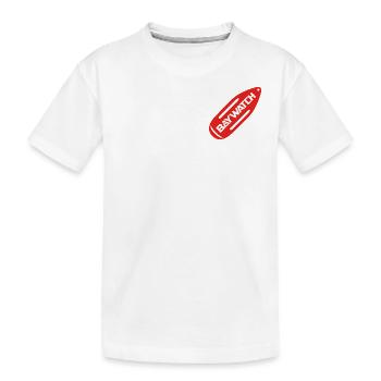 Baywatch Rote Rettungsboje Brustmotiv - Kinder Premium Bio T-Shirt - Weiß - Vorne