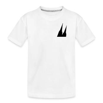 Schräger Kölner Dom in Köln - Kinder Premium Bio T-Shirt - Weiß - Vorne