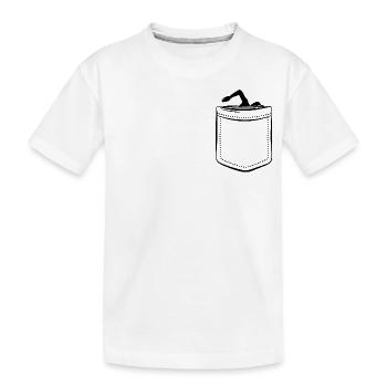 Crawl swim dans le sac - Poche poitrine - T-shirt bio Premium Enfant - blanc - Devant