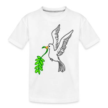 Friedenstaube gezeichnet - Kinder Premium Bio T-Shirt - Weiß - Vorne