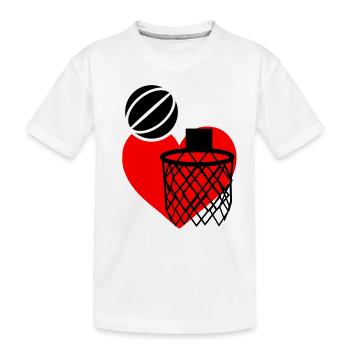 Basket-ball amour - T-shirt bio Premium Enfant - blanc - Devant