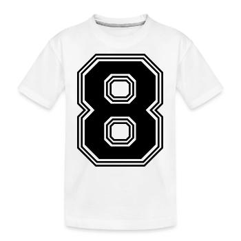 8_number_8_(s31) - Kids' Premium Organic T-Shirt - white - Front