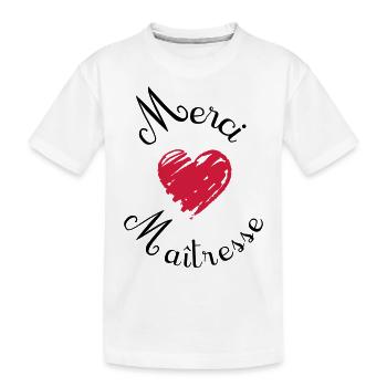 merci maîtresse cadeau fin année - T-shirt bio Premium Enfant - blanc - Devant
