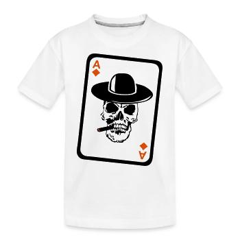poker head of death as skull card - Kids' Premium Organic T-Shirt - white - Front