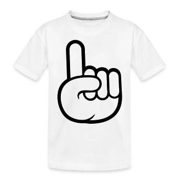 Finger Schlau Zeigen Hand Handschuh Comic Cartoon - Kinder Premium Bio T-Shirt - Weiß - Vorne