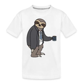 Paresseux Homeoffice Homeofficer Caleçon café - T-shirt bio Premium Enfant - blanc - Devant