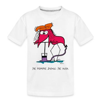 Je pompe donc je suis... - T-shirt bio Premium Enfant - blanc - Devant