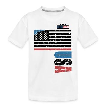 USA Retro Style - Kinder Premium Bio T-Shirt - Weiß - Vorne