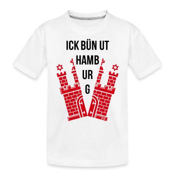 Ick Bün Ut Hamburg (Plattdeutsch / Wappen) - Kinder Premium Bio T-Shirt - Weiß - Vorne