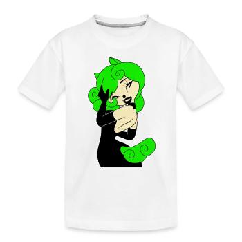 Kapuze Frau Gothic Pferde Grünes Kleid Schwarz 2022 - Kinder Premium Bio T-Shirt - Weiß - Vorne