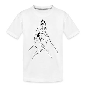 Hand Pfote Highfive - Kinder Premium Bio T-Shirt - Weiß - Vorne