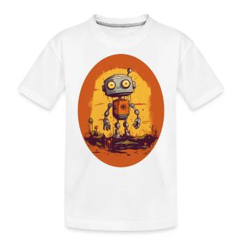Robot - Kinder Premium Bio T-Shirt - Weiß - Vorne