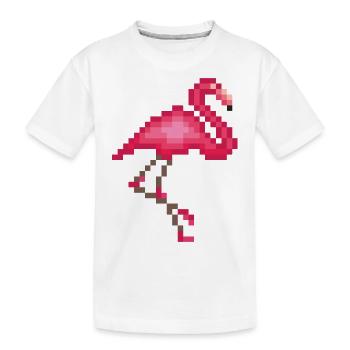 Flamingo - Kinder Premium Bio T-Shirt - Weiß - Vorne