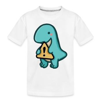hugadino Dino Warnung, süßer Dinosaurier - Kinder Premium Bio T-Shirt - Weiß - Vorne