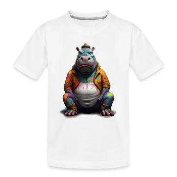 Street style hippopotamus | Hippo lovers - Kids' Premium Organic T-Shirt - white - Front