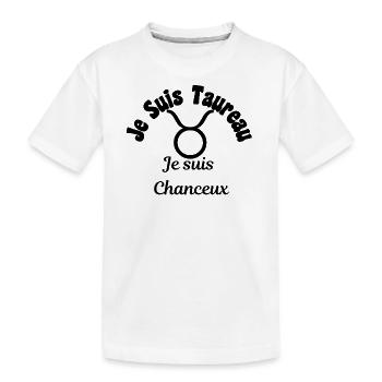 Taureau zodiaque signe - Je suis chanceux - T-shirt bio Premium Enfant - blanc - Devant