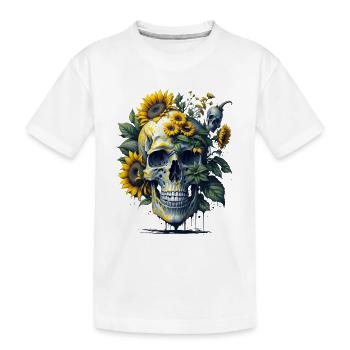 Sunflower Skull - T-shirt bio Premium Enfant - blanc - Devant