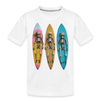 Squelettes de surf : un voyage au-delà des vagues - T-shirt bio Premium Enfant - blanc - Devant