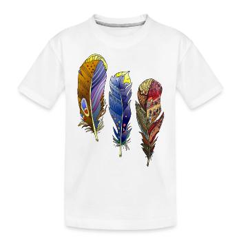 Feder - Kinder Premium Bio T-Shirt - Weiß - Vorne