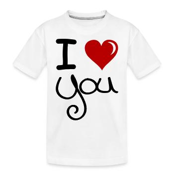 i love you 1 - Kids' Premium Organic T-Shirt - white - Front
