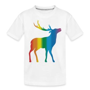 Hirsch - Kinder Premium Bio T-Shirt - Weiß - Vorne
